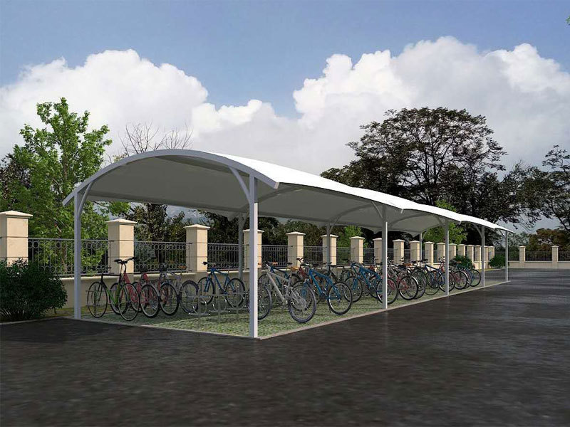 双立柱起拱车棚