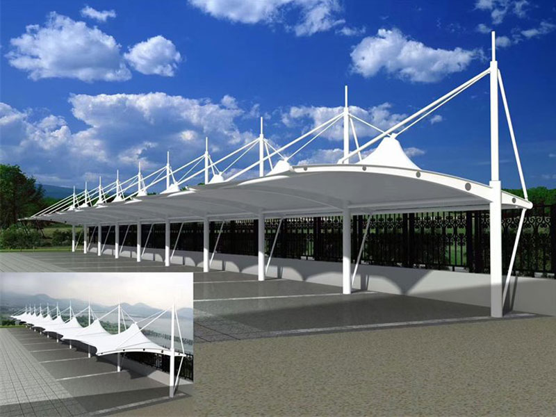 立柱起冒汽车棚